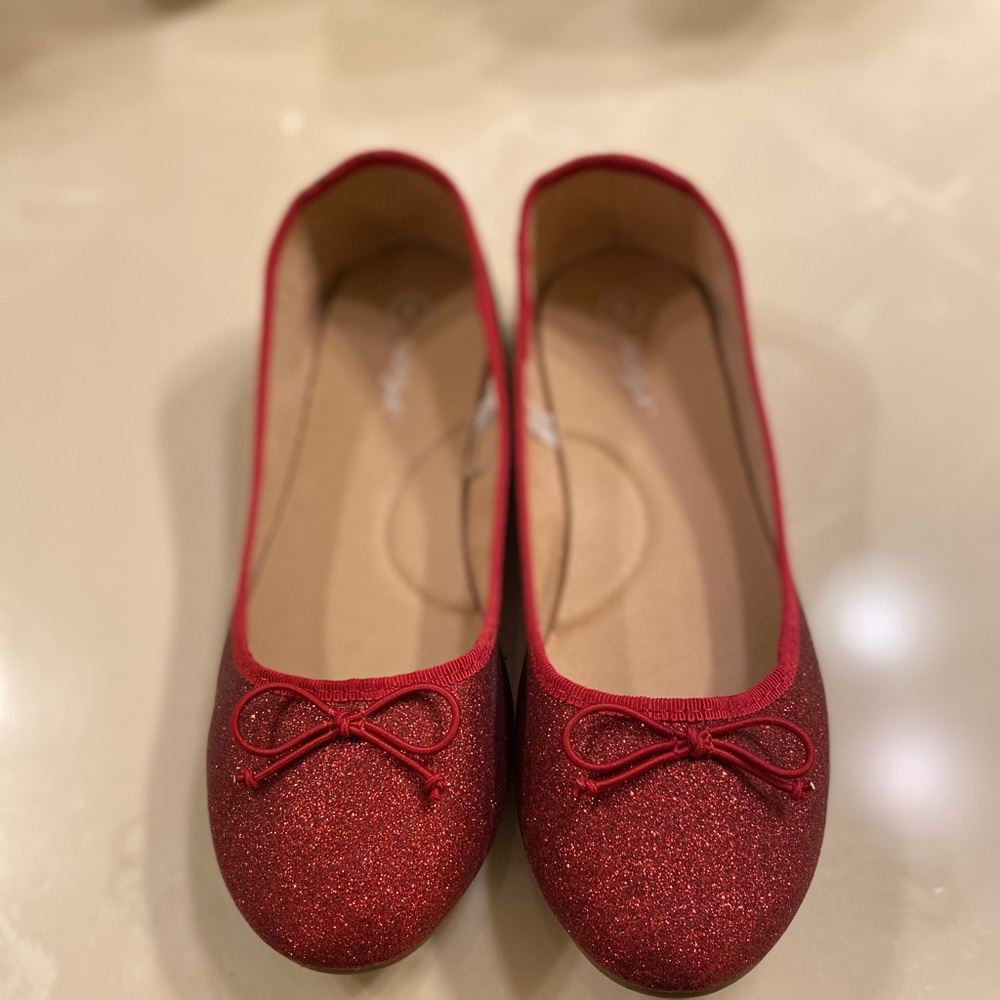 Red glitter flats for girls!